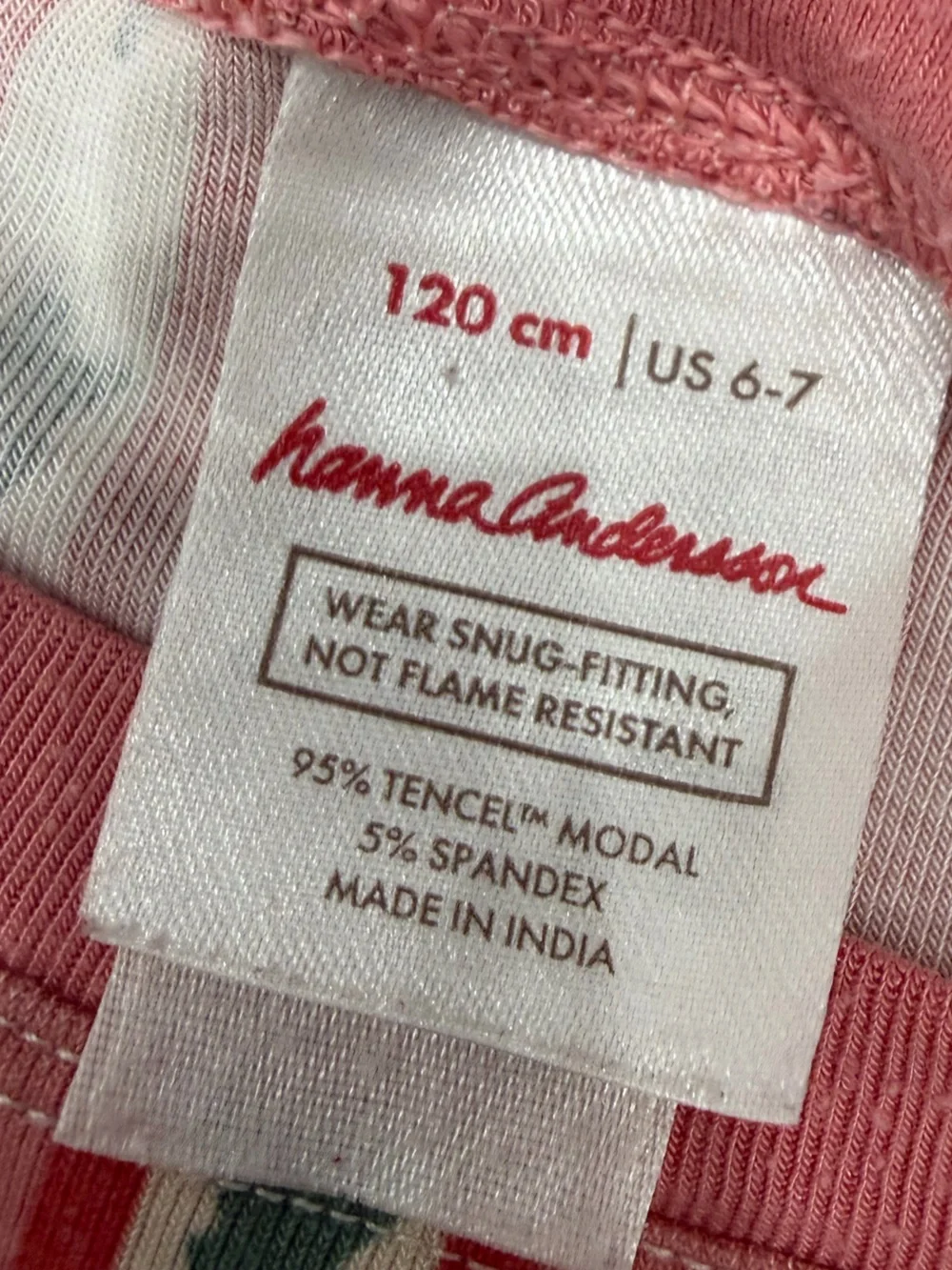 Hanna Andersson Christmas Pajamas Size 6-7 120 Tree Stripe One Piece Sleeper